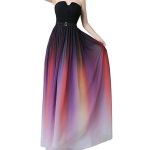Black/Rainbow Gradient Dress